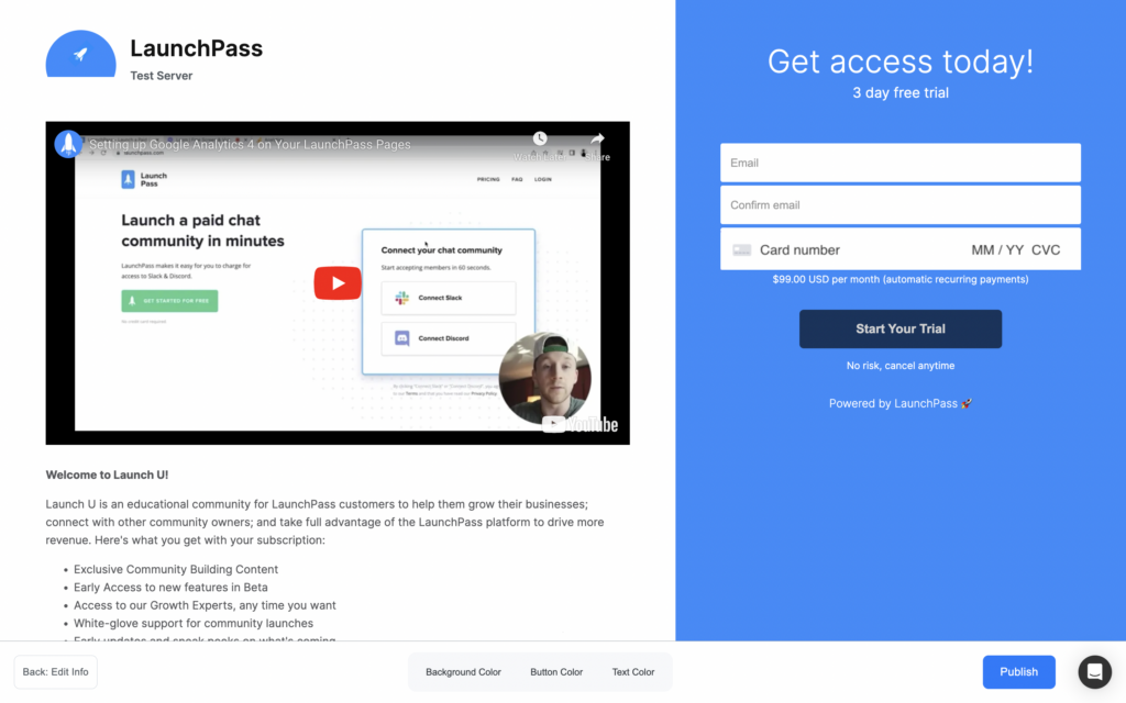 LaunchPass Create Publish Your LaunchPass Signup Page 2 1024x640